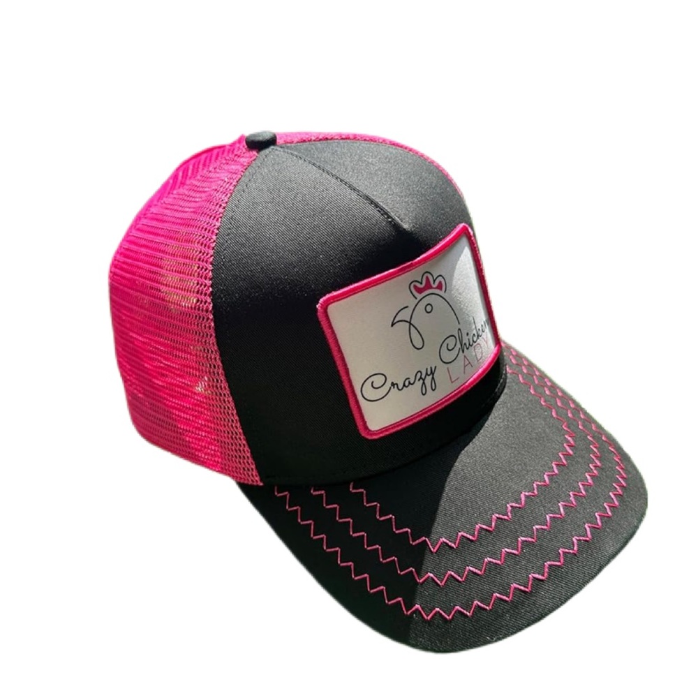 Crazy Chicken Lady Ponytail Pink Adjustable Fun Trucker Style Hat/NWT - Picture 2 of 13